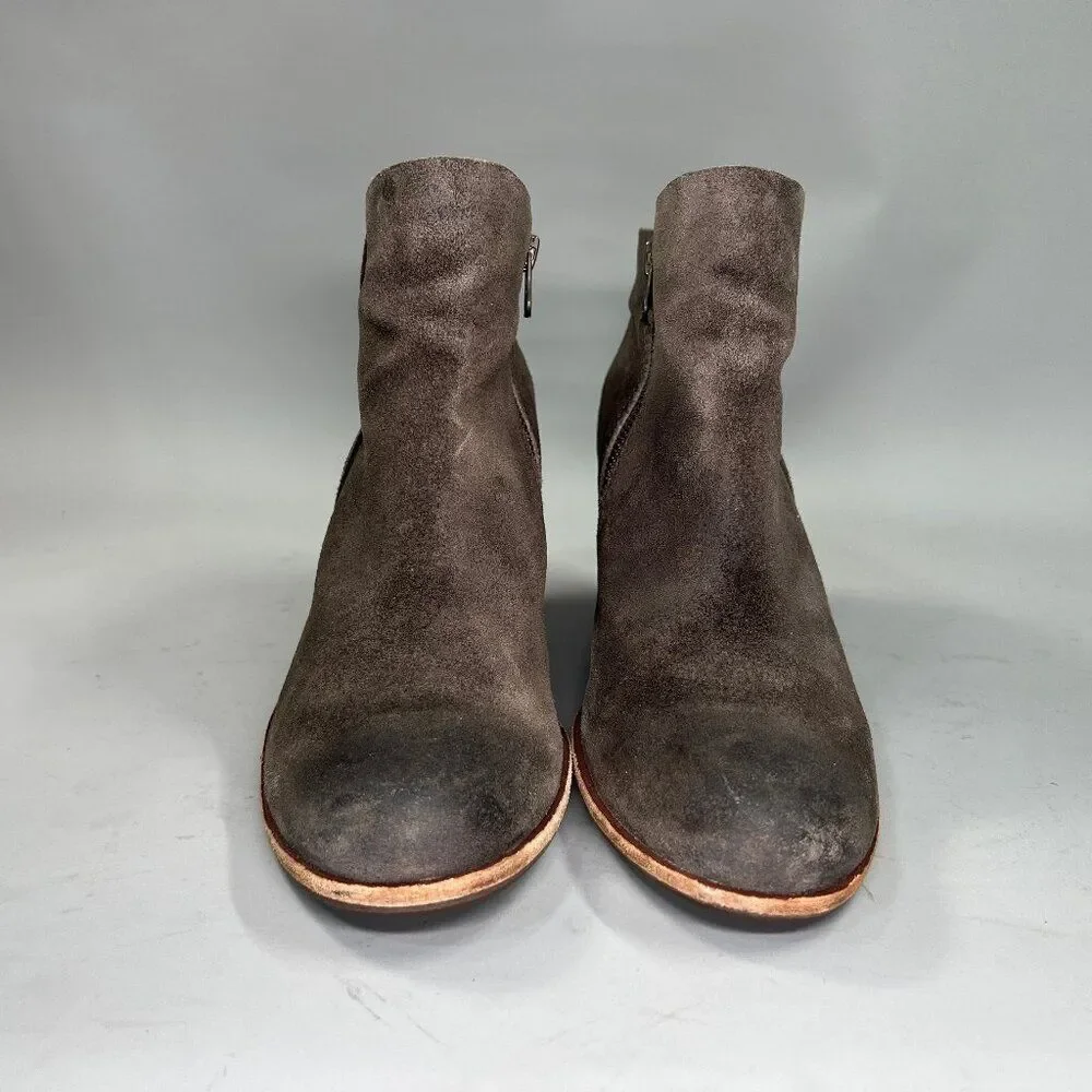 Kork-Ease Natalya Ankle Booties Women's 8 Taupe Suede Leather Wedge Ankle‎ Boots